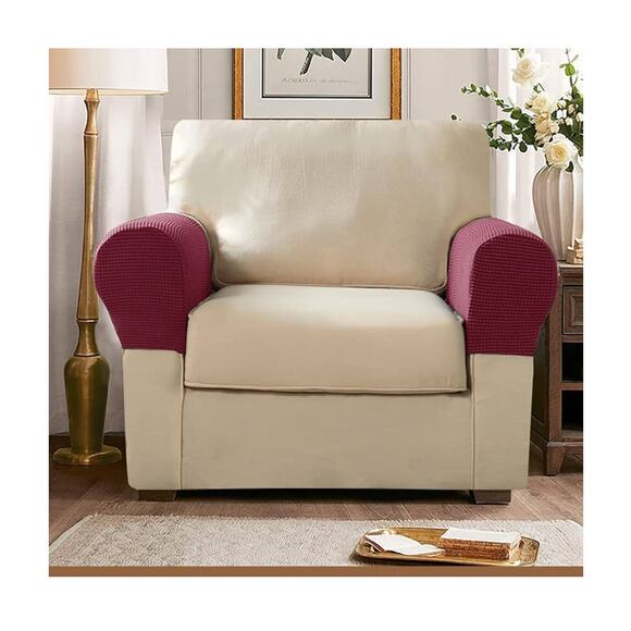 4 pack Soft Stretch Plush Armrest Covers, Spandex Armrest Cover for Chairs/Sofas - Picture 2 of 4